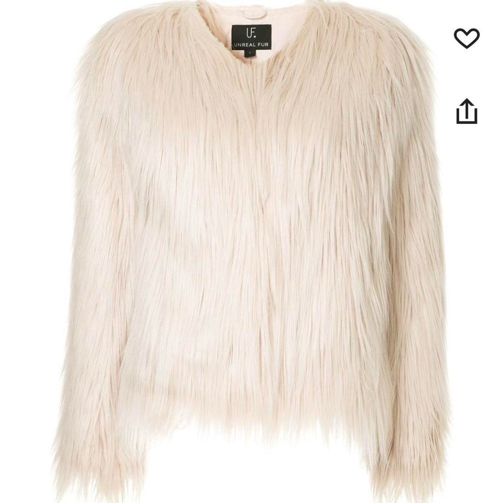 Unreal White Faux Fur Coat